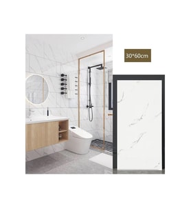 30x60 Cm Beyaz Mermer Desenli Kendinden Yapışkanlı Seramik Köpük Banyo WC Kaplama PVC Duvar Paneli