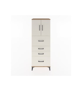 Hyperion Dolap 2 Raflı 4 Çekmeceli 2 Kapaklı 60x44x163 Çam-Aytaşı