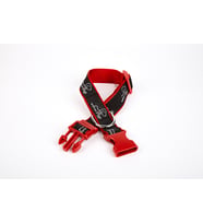 Doggie Köpek Desenli Dokuma Köpek Boyun Tasması 3 cm x 36-60 cm Kırmızı