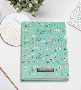 Kişiye Özel Yeşil Çiçekli Defter