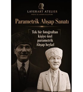 layerart Kalpaklı Mustafa Kemal Atatürk Büstü 40cm
