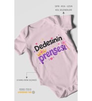 Dedesinin Prensesi Kısa Kollu Bebek Body %100 Pamuk