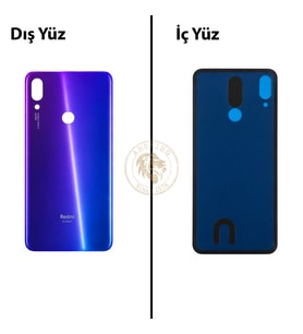 Xiaomi Redmi Note 7 Mor Arka Pil Kapağı Batarya Kapağı Lazer Kesim Back Cover