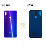 Xiaomi Redmi Note 7 Mor Arka Pil Kapağı Batarya Kapağı Lazer Kesim Back Cover