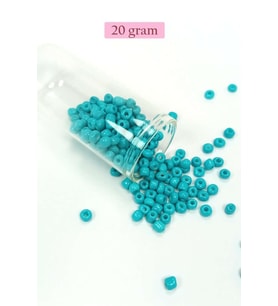 Dökme Cam Kum Boncuk Büyük Boy (6/0) 4 mm - 20 Gram - Camgöbeği Yeşili - BNC082
