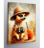 Kanvas Tablo Şapkalı Meerkat