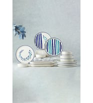 Kevin Seramik MARİN serisi 14 Parça 6 Kişilik Hand Made Özel Tasarım Kahvaltı Takımı
