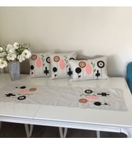 Punch İşlemeli Dekoratif Kırlent Kılıfı Takım 4'lü set (Çok Renkli)