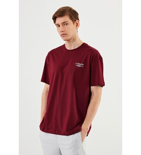 Leo Erkek Oversize Tshirt %100 Pamuk Bisiklet Yaka Baskı Detaylı Basic Tişört MTLCE86