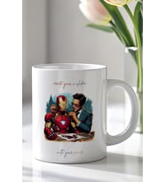 İronman Tony Stark Tasarımlı 330ml Baskılı Beyaz Seramik Kupa Bardak