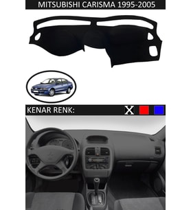 Mitsubishi Carisma 1995-2005 Için Uygun Torpido Koruma Halısı Siyah Kenar Renk Siyah