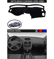 Mitsubishi Carisma 1995-2005 Için Uygun Torpido Koruma Halısı Siyah Kenar Renk Siyah