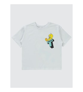 Tweety Kız Çocuk Tişört 6-9 Yaş Beyaz