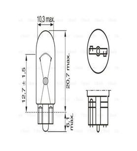 1987302929 Ampül Eco [12v] W5w Büyük Dipsiz Gösterge W2.1x9.5d (100 Ad)