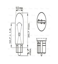 1987302929 Ampül Eco [12v] W5w Büyük Dipsiz Gösterge W2.1x9.5d (100 Ad)