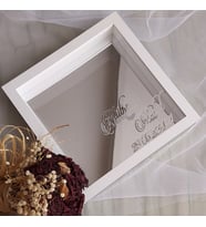 25x25 Cm Verda Anı Gümüş Zeminli Çerçevesi-7 cm Derinlikli Anı Çerçevesi Gül Kutusu