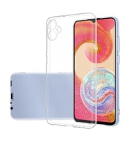 Coverzone Samsung Galaxy A04E ile uyumlu K?l?f S�per Esnek Yap?l? Toz, Kirden Koruyan Silikon S�per ?effaf