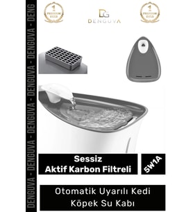 #SuKabı Sessiz Motorlu 2,5 Litre Aktif Karbon USB Işıklı Hazneli Uyarılı Kedi Köpek Su Kabı