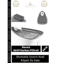 #SuKabı Sessiz Motorlu 2,5 Litre Aktif Karbon USB Işıklı Hazneli Uyarılı Kedi Köpek Su Kabı