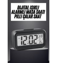 Gece Dijital Masa Saati Dijital Alarmlı Led Ekran Pilli Çalar Saat