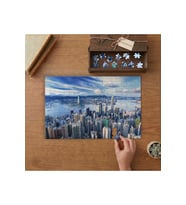 Hong Kong Şehir Manzarası Tasarımı 240 parça Ahşap Puzzle Ahşap Kutuda MP01454