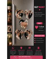 5'li Kalp Düğün Fotoğraf Magneti Kişiselleştirilebilir Gelin Damat Anı Hediyesi