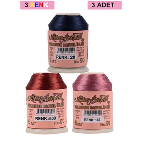 3 Adet Altınbaşak Oya ve Dantel İpi 20 gr - Royaleks - No: 500 - 186 - 028
