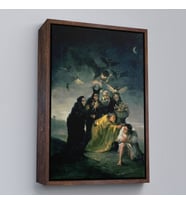 Çerçeveli Madrid İspanya Lázaro Galdiano Müzesindeki Francisco Goya⁣'nın Büyü Tablosu (Siyah)
