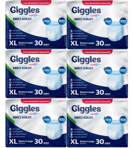 Giggles Hasta Bezi Yetişkin Emici Külot Ekstra Büyük (XL) 180 Adet (6PK*30)