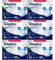 Giggles Hasta Bezi Yetişkin Emici Külot Ekstra Büyük (XL) 180 Adet (6PK*30)