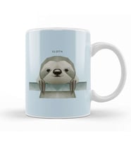 Geometric Animal Sloth Kupa Bardak Porselen