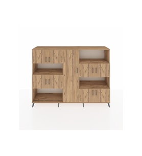Hyperion Dolap 10 Raflı 9 Kapaklı 220x44x163 Çam-Çam