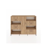 Hyperion Dolap 10 Raflı 9 Kapaklı 220x44x163 Çam-Çam