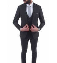 Jan Carlucci Slimfit Yelekli Drop 6 Takım (Siyah)