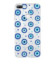 PrintiFy Huawei Honor 9 Lite ile Uyumlu 1mm Slim Fit Nazar Boncuğu 1 Baskılı Şeffaf  Kılıf