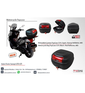 Motosiklet Çantası Bagajlı Kurye Firstbag 33 Litre. Siyah