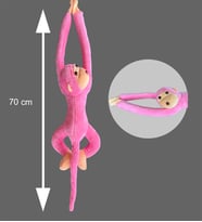 Elleri Yapışan Uyku Ve Oyun Arkadaşı 70 Cm Peluş Maymun Oyuncak - Hediyelik - Aksesuar Ve Süs - Oyun Ve Uyku Arkadaşı (Pembe)