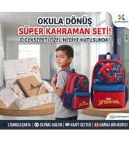 Okula Dönüş 3'lü Kırtasiye Hediye Seti - Lisanslı Örümcek Adam Sırt Çantası, Panda Kalem ve Kraft Defter