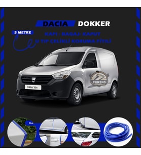 Dacia Dokker Oto Araç Kapı Koruma Fitili 5metre Parlak Mavi Renk