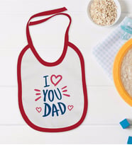 BK Kids I Love You Dad Tasarımlı Kırmızı Bebek Mama Önlüğü-2