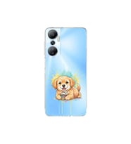 Infinix Hot 20 ile Uyumlu Splash Köpek Tasarımlı Şeffaf Silikon Kılıf