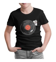 Black Vinyl on Black Siyah Çocuk Tshirt