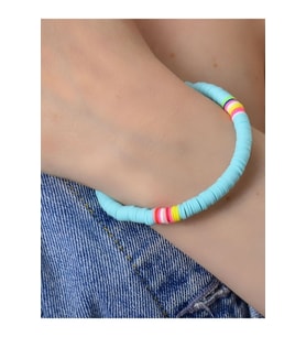 Çok Şık Polimer Yaz Bilekliği  Turkuaz Renk > Handmade