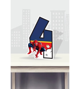 Spiderman Örümcek Adam Temalı Ayaklı Rakam Pano - 4 Yaş (40 cm)