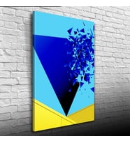 Üçgenler Mavi ve Turkuaz Renklerde Kanvas Tablo 50 x 70