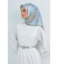 Armine Saf İpek Sura Eşarp-2026 İlkbahar-Yaz- 951900D (Mavi)