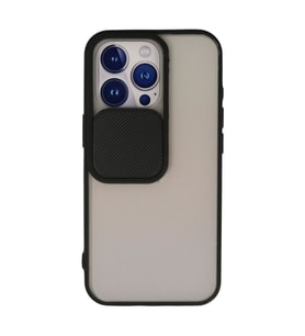 Apple İphone 13 Pro Kılıf Palm Buzlu Kamera Sürgülü Silikon - Siyah
