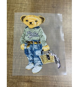 18X12 CM ÜTÜ İLE YAPIŞAN AYI TRANSFER BASKI KOT TİŞÖRT BASKI ARMA