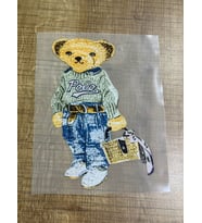 18X12 CM ÜTÜ İLE YAPIŞAN AYI TRANSFER BASKI KOT TİŞÖRT BASKI ARMA