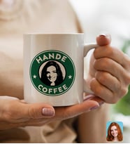 BK Gift Kişiye Özel İsimli Fotoğraflı Coffe Tasarımlı Beyaz Kupa Bardak-1, Babaya Hediye, Arkadaşa Hediye